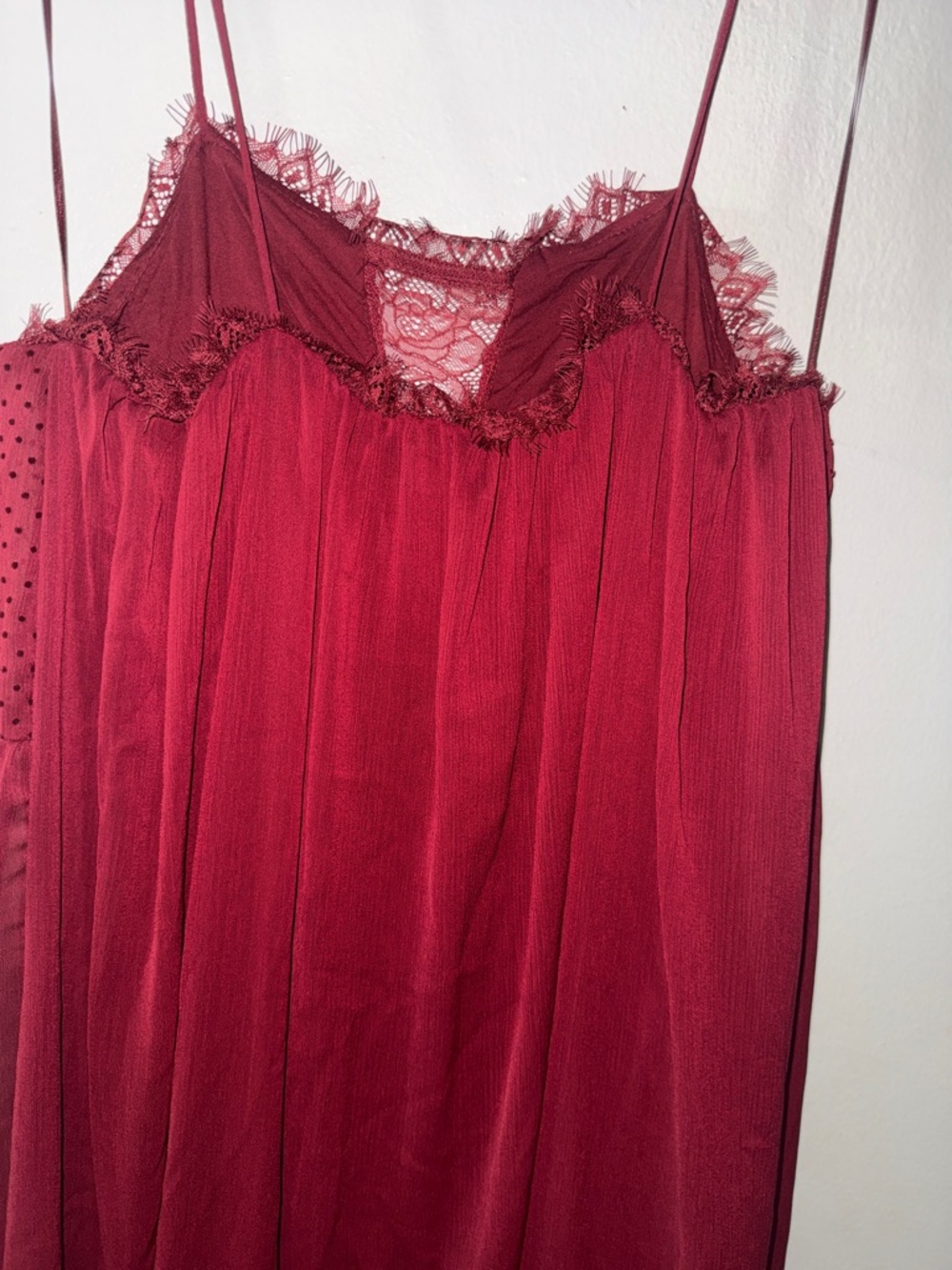Zara Burgundy Midi Dress with Spaghetti Straps - Picture 7 of 8